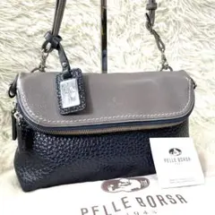 ペレボルサ ショルダーバッグ クラッチ 2way レザー ギャランティカード付き