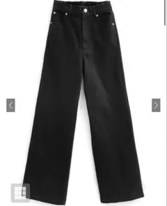 GRL ヘビーツイルセミワイドパンツ fo2007 ブラック Sサイズ