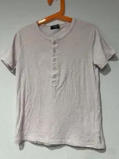 COMMECADUMODE 薄いピンク ボタン付きTシャツ　130A 【美品】のサムネイル