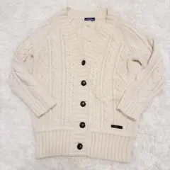 未使用級 バーバリーブルーレーベル ケーブル編み カーディガン ニット ウール