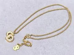 クリスチャンディオール　CDロゴ　ラインストーンネックレス　43628