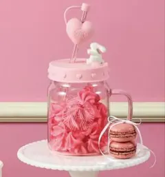 【韓国限定 】スターバックスバニーグラスカップ ピンク バレンタイン タンブラー