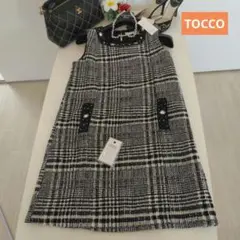 TOCCOトッコノースリーブチェック柄ワンピースと新品ピアス付き