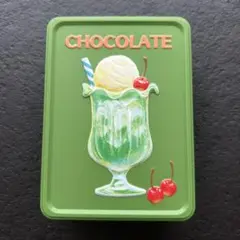 メリーチョコレート 空き缶 クリームソーダ柄
