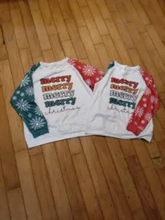 【クリスマス ロングTシャツ】長袖／冬コーデ／イベント服　2枚セット