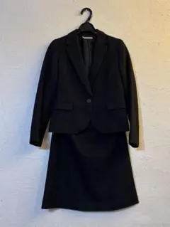 ナチュラルビューティベーシック　ラメツイードスーツ　黒　L