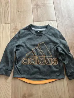 adidas トレーナー 90〜100cm グレー