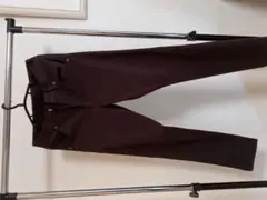 ダークブラウン スラックス コットン混紡