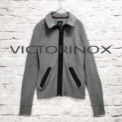 【シルク混】VICTORINOX ネップ地 異素材 ニット スウェット ロゴ刺繍のサムネイル