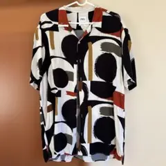 ZARA メンズ 半袖シャツ 総柄 リラックスフィット L