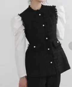 [O.S.K] ツイードペプラムジレ