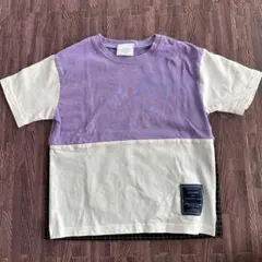 バースデイ 半袖Tシャツ 120 男の子 白 紫/ホワイト　パープル