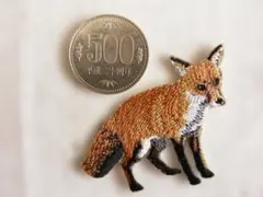 【即購入OK】キツネ　アイロンワッペン 1枚