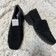 ホーキンス　コンフォート　パンプス　ウエッジソール　ブラック　23.5cm