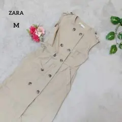 ZARA ギャバジンワンピース ベージュトレンチ ロングワンピース M 完売品