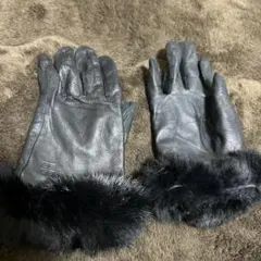 Givenchy 黒 レザー グローブ　手袋　高級　カジュアル　防寒