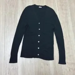 イエナ　カーディガン　黒　長袖　羽織　リブ編み　カジュアル　薄手　ニット　普段着