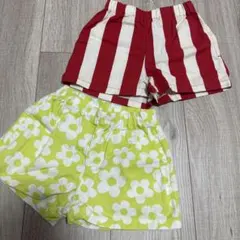 breeze 80センチ　ショートパンツ花柄　ストライプ柄　保育園着