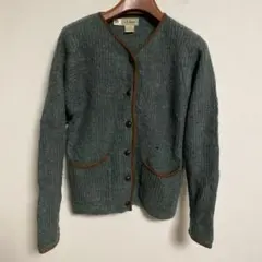 L.L.Bean グリーン ニットカーディガン S