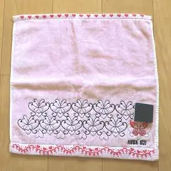【未使用】ANNA SUI ピンク ハンカチ 蝶の刺繍