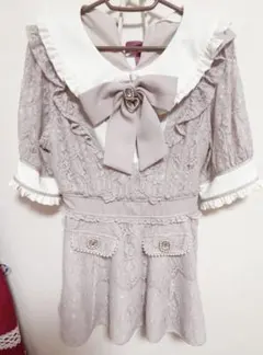 LIZLISA 半袖レースセットアップ ピンク