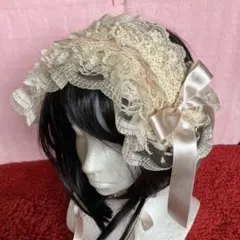 【生成】ハーフボンネット風ヘッドドレス【手作り】