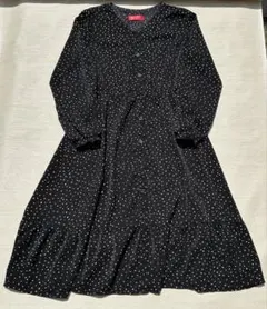 レピピアルマリオ　長袖ワンピース　ドット柄　水玉　Vネック　キッズS 140