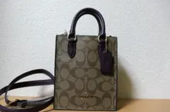週末セール！COACH ♪新品♪ミニトート シグネチャーレザー GOTHAM 