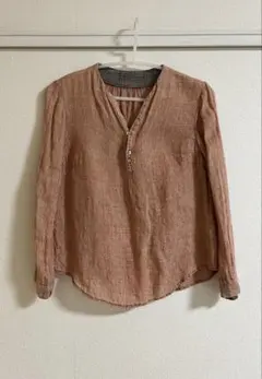 パラスパレス　麻　七分袖シャツ