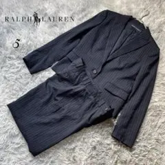 未使用級 ラルフローレン スーツ パンツセットアップ L ネイビー ストライプ