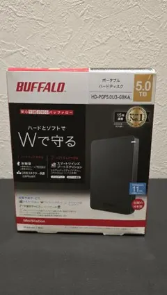 BUFFALO ポータブル外付けハードディスク ブラック5TB 中古 新品・未開封】バッファロー（BUFFALO）5TBポータブルHD（ブラック