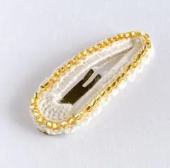 ヘアピン　パッチンピン　金色　ゴールド　レース糸　ハンドメイド