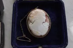 【J】アンティークシェルカメオブローチ