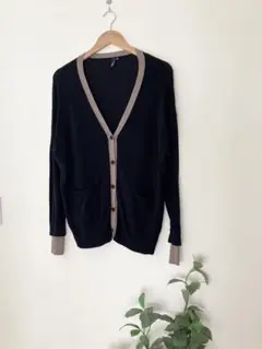 logos days ネイビー Vネック カーディガン　LL