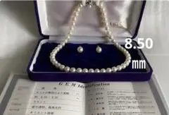☆あこや真珠ネックレス　イヤリング8㎜〜8.50㎜pt900 オールノット高級
