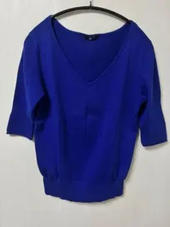 URBAN RESEARCH ROSSO 5分袖Vネックリブニットのサムネイル