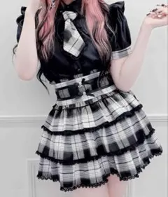 MA*RS リボン付きチェック柄スカパン
