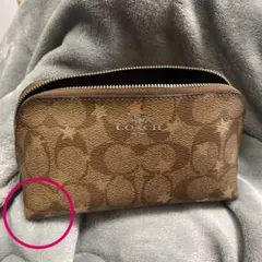コーチ　COACH ポーチ　星柄　ベージュ　マチあり