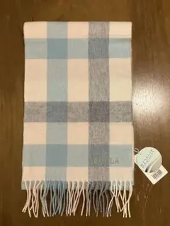 <マフラー>　淡いピンク×水色×グレー×ホワイト