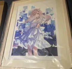 額付きアートグラフ　gofa フカヒレ　直筆 サイン　秋色に光る 額付きアートグラフ gofa フカヒレ 直筆 サイン 秋色に光る 額