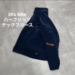 00'sナイキハーフジップフリースネイビーテック系y2kアウトドアビンテージ