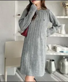 U.S. POLO ASSN. グレー ポロドレス Mサイズ