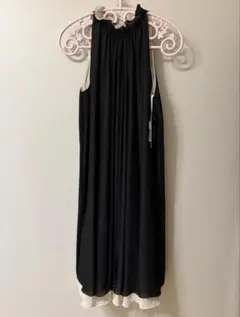 MAITRESSE ブラック ノースリーブ 膝丈 ワンピース 38