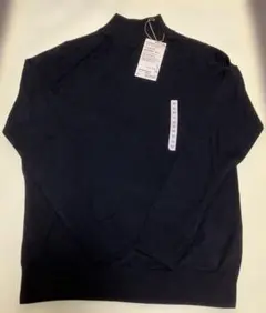 新品未使用【無印良品】首のチクチクを抑えたハイネック洗えるセーター・黒・M