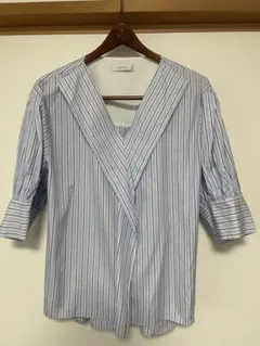 ADORE ブルーストライプ オーシャンコットンシャツブラウスのサムネイル