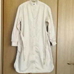 ユニクロ シャツワンピース 長袖 ベージュ150