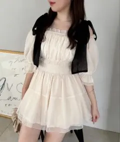 オフショルダー チュニック リボン NICE CLAUP リボン取り外し可のサムネイル
