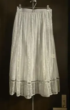 アプワイザーリッシェ　ライトブルー レース フレアスカート