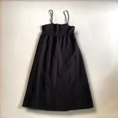 C　レース　キャミワンピース　ロング　ブラック　レディース　L