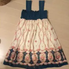 a.r.w ワンピース ターコイズ×ホワイト